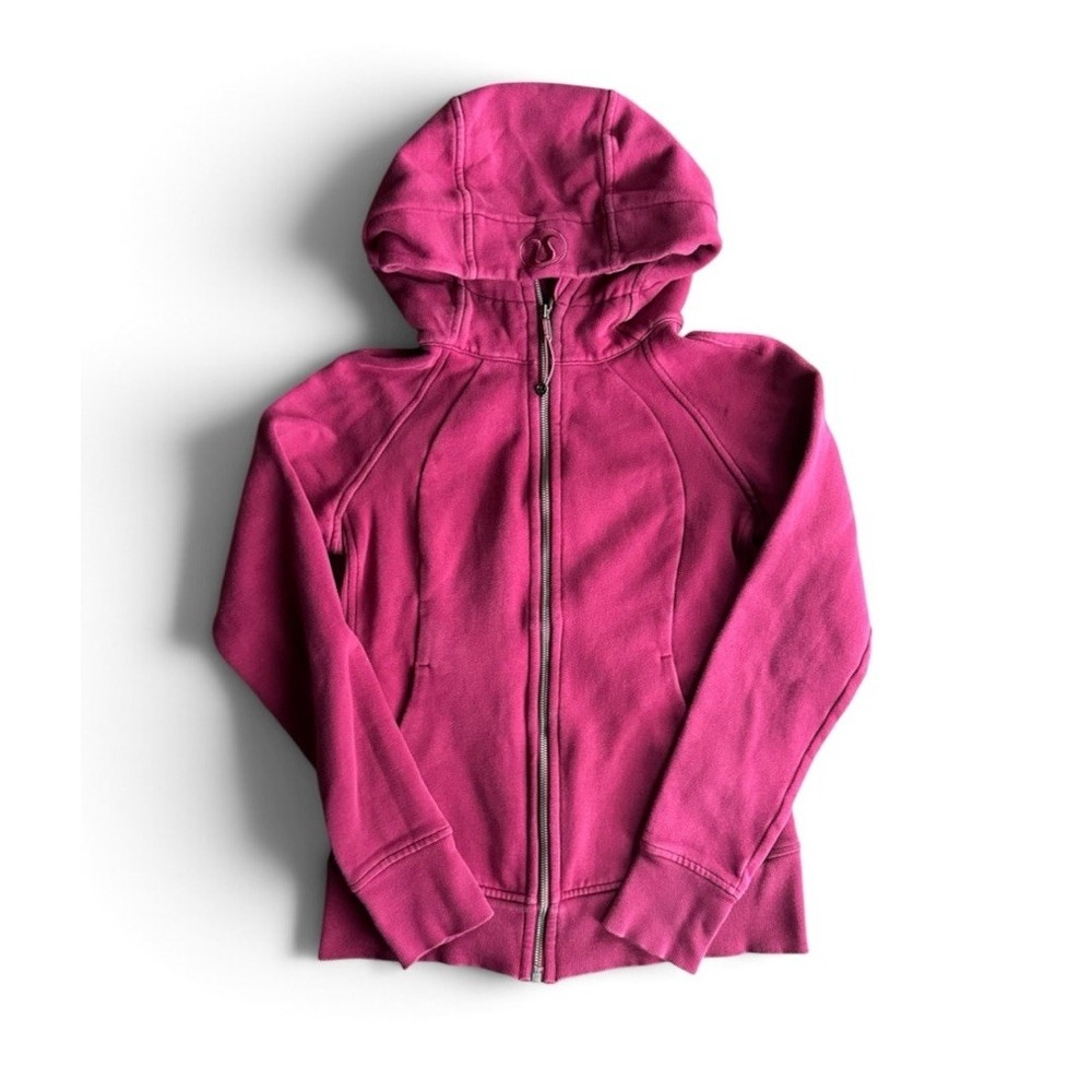 Lululemon Scuba Hoodie Full Zip Stretch Fleece Lined Hood Women's Size 6 Pink
